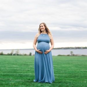 Slate blue maxi dress